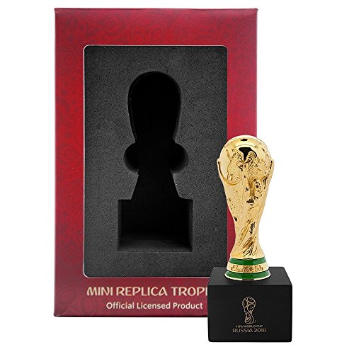 FIFA World Cup 2018 - Trofeo de réplica de la Copa del Mundo 2018, 150 mm, con Pedestal de Madera, Adultos Unisex, Dorado