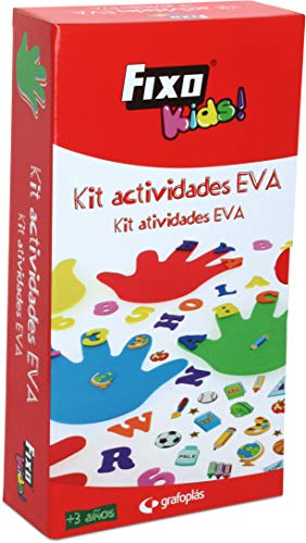 Fixo Kit de Actividades de Goma EVA, 25 Figuras, Pegatinas Decorativas con Relieve Escuela, Modelo Mano, 31 x 16 cm