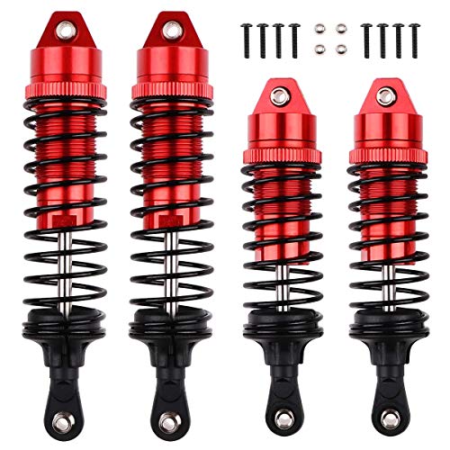 Front Rear Shock Absorber Springs Damper Aluminum Red for 1/10 Traxxas Slash 4x4 4WD RC Car Upgrades Part 4pcs