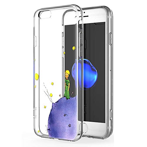 Funda iPhone 6s Plus, YOEDGE Ultra Slim Cárcasa Silicona Transparente con Dibujos Animados Diseño Patrón [El Principito] Resistente Bumper Case Cover para Apple iPhone 6s Plus / 6 Plus (Púrpura)