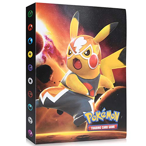 Funmo Álbum de Pokemon, Álbum Titular de Tarjetas Pokémon Pokemon Cards Album Pokemon Trading Cards GX EX Carpeta Libro 30 páginas 240 Tarjetas Capacidad (Pikachu)