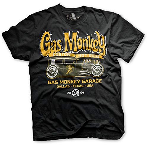 Gas Monkey Garage Officially Licensed - Custom Hot Rods T-Shirt Camiseta T Shirt GMG - 100% Oficial (X-Large)