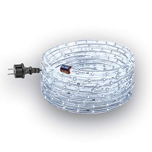 GEV Juego de luces LED 10574, 9 m, 230 V, listo para enchufar, para interiores y exteriores, diámetro de 13 mm, decoración navideña, IP 44, plástico, blanco frío, 9000 x 1,3 x 1,3 cm