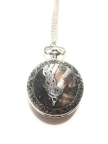 giulyscreations Vikings - Collar con reloj inspirado en metal sin níquel y funcionamiento en V Ragnar Lodbrok Vikingo Dio Odino, serie de TV Fantasy Cosplay
