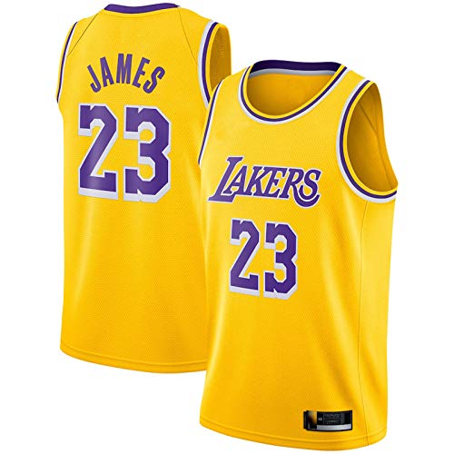 Gold LeBron Basketball James Jersey Los 2018/19 Season Lakers Icon Edition Away Angeles Jersey NO.23 Retro Basketball Camiseta de los niños