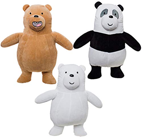 Grupo Moya - Set completo 3 PLUSH 20cm SOMOS OSOS We Bare Bears Grizzly Characters + Panda + White Bear Cartoon Network - Multicolor - 20cm