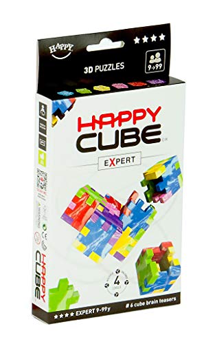 HAPPY- Expert - Juego de 6 Rompecabezas 3D, Colores, 1 Puzzle = 12 x 9 x 0,8 cm (Würfel 4 cm) (HCE300)