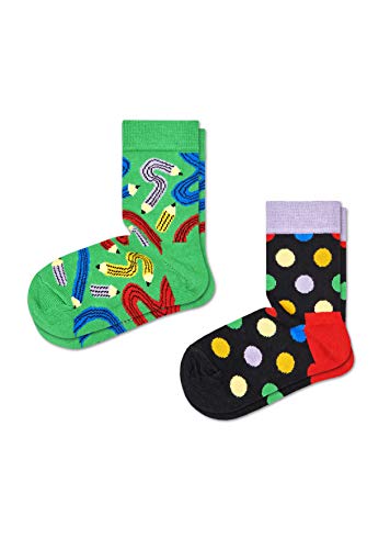 Happy Socks Kids 2 Pack Calcetines, Multicolor, 7-9 Años Unisex niños