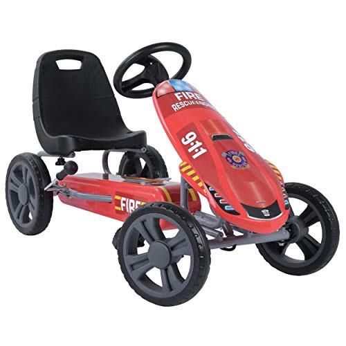 Hauck Toys For Kids Kart a Pedales Speedster - Go Kart con Freno de Mano y Asiento Ajustable para niños a Partir de 4 años - Rojo