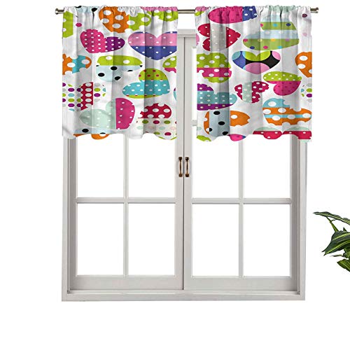 Hiiiman Juego de 2 cenefas de cortina con bolsillo para barra, 137 x 91 cm para ventana de cocina