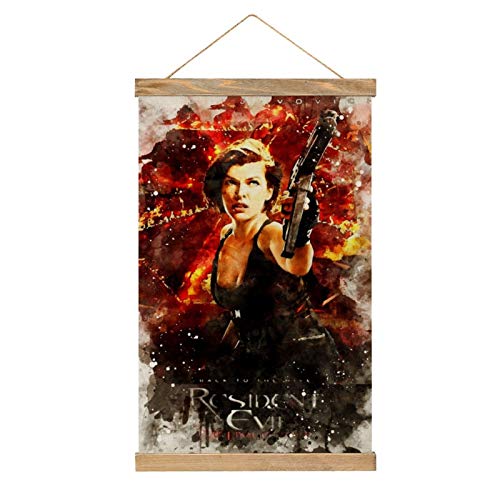 HirrWill Lienzo para colgar un cuadro, película Resident Evil, decoración de pared artística, tiras de madera y cordón, 33.1 x 50.4 cm.