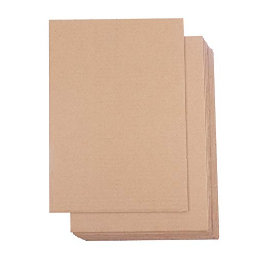 Hojas de Cartón Corrugado (Pack de 24) - A4 Marrón Plancha de Carton Plano (3mm de Grosor) - Hojas de Cartón para Embalaje, Envios, Manualidades