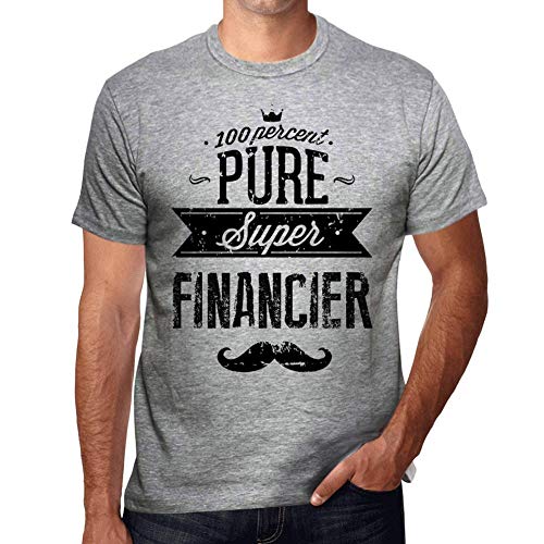 Hombre Camiseta Vintage T-Shirt Gráfico 100% Pure Financier Gris Moteado