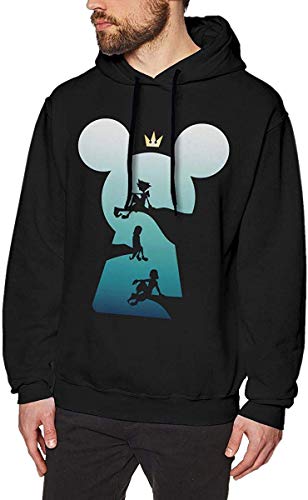 Hombre Sudaderas con Capucha, Sudaderas, Kingdom Hearts Logo Mens Long Sleeve Sweatshirts Men Hoodies Black
