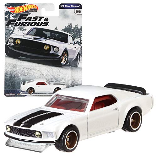 Hot Wheels Fast & Furious 1/4 Mile Muscle Premium Car Set | Coche Mattel GBW75, Vehículo:'69 Ford Mustand Boss 302