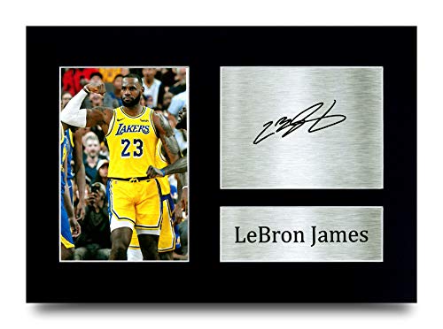 HWC Trading Lebron James Los Angles Lakers Gifts - Imagen de autógrafo firmada para fans de baloncesto (tamaño A4)