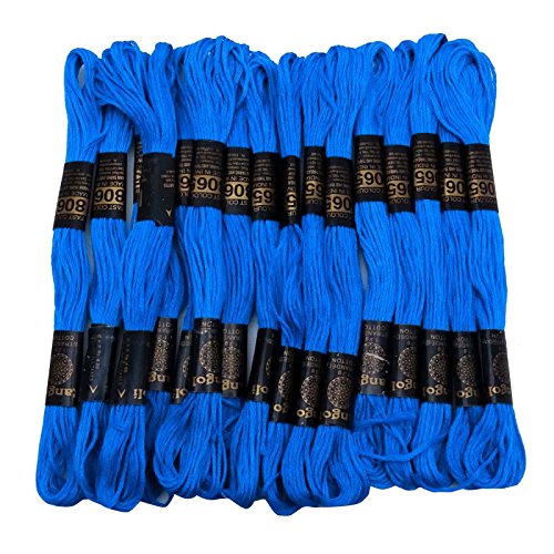 IBA Indianbeautifulart 25 PC Paquete Azul de la Puntada de Coser de Las madejas de Tejer Hilo Bordado Floss