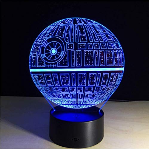 Illusion LED Night Light 3D Death Star Luces nocturnas Visualización óptica Illusion Lamp Star Wars DS-1 Platform 7 colores Change Touch Switch Lámpara de mesa