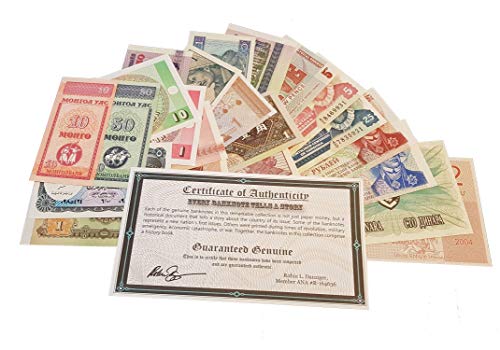 IMPACTO COLECCIONABLES Billetes del Mundo - 25 Billetes Diferentes Extranjeros, Moneda, sin Circular.