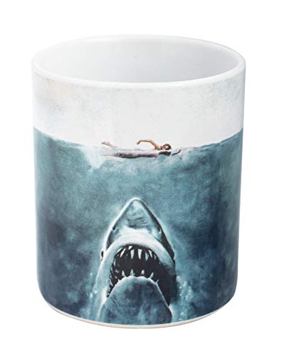 Joy Toy Jaws - Taza de cerámica (9 cm), diseño de tiburón blanco