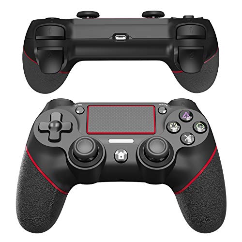 JOYSKY Mando Inalámbrico para Playstation 4,Controlador De Juegos Inalámbrico con Control De Vibración Dual del Motor De Doble Palanca para PS4 (Rojo)