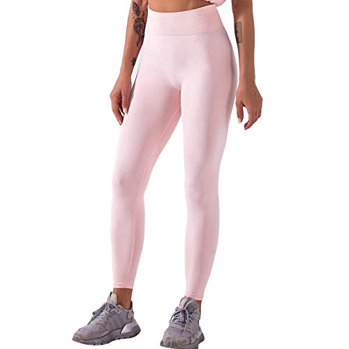 Keepwin Leggins Mujer Push Up Pantalones Yoga Mujer Mallas de Deporte de Mujer Elásticos Secado Rápido Cintura Alta Pantalon para Running Gym Fitness (Rosa, Small)