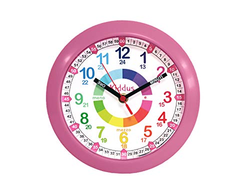Kiddus Reloj Pedagógico para niñas y niños Aprende la Hora con Nuestro Sistema Time Teacher (KI50108 Rosa IT)