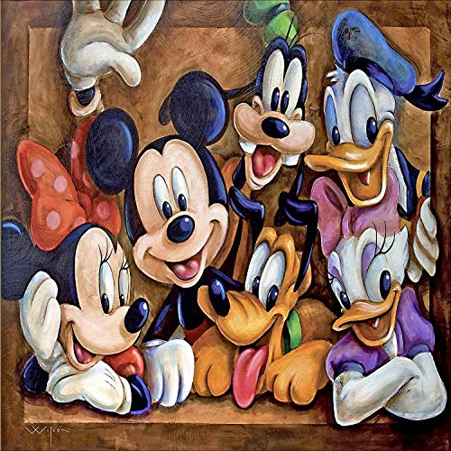 Kits de pintura de diamantes DIY 5D, Disney Mickey Mouse y Donald Duck Crystal Rhinestone Embroidery Arts Craft para la decoración de la pared del hogar, 50 * 40 CM
