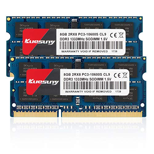 Kuesuny Compatible with Apple 16GB Kit (2x8GB) DDR3 1333MHz PC3-10600 SODIMM Memory Upgrade For MacBook Pro,iMac,Mac Mini (2x8GB)