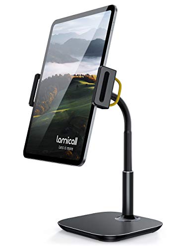 Lamicall Soporte Tablet, Multiángulo Soporte Tablet - Universal Soporte Ajustable para 4.7"~13" Tablets para 2020 iPad Pro 9.7, 10.5, 12.9, iPad Air Mini 2 3 4, iPhone, Tab, Otras Tablets - Negro