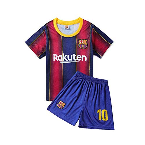 LCHENX-Niños Boy's Football Club Barcelona 10# Messi Fanáticos Camiseta de Fútbol Soccer Jersey para Regalo de Festival,Azul,14 Years
