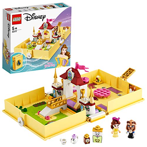 LEGO Disney Princess - Cuentos e Historias: Bella, Set de Construcción, Libro de Juguete de la Película La Bella y La Bestia, Incluye a la Señora Potts, Chip, Din-Don y Armario, desde 5 Años (43177)