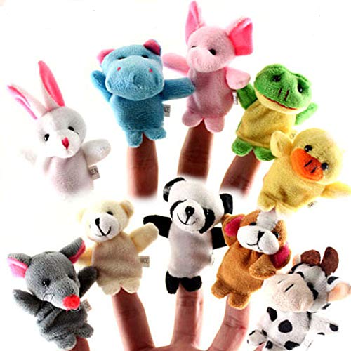 Limeo Marionetas de Dedos para Niños Bebé Marioneta de Dedo de Animal Pequeño Conjunto de Marionetas de Dedo Animal Marioneta de Dedos Set de Marionetas de Mano Juguetes de Marionetas (10 en Total)
