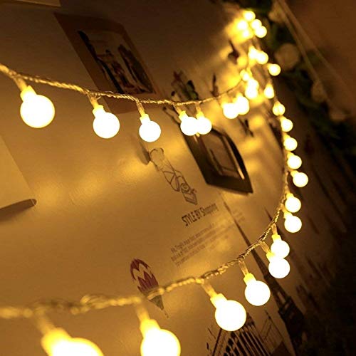 linterna led con bola blanca luces de decoración navideña luces navideñas navideñas cadena de iluminación Batería 3m30 leds