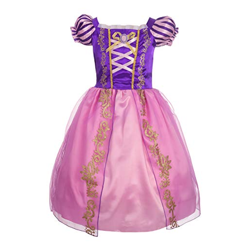 Lito Angels Niñas Disfraces de Princesa Rapunzel Vestidos de Princesa para niña Vestido de Fiesta Elegante Talla 4 años