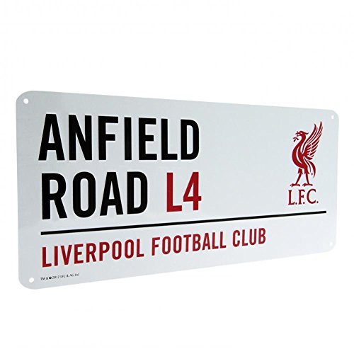 Liverpool Official Anfield Road L4 - Placa Decorativa de Metal, Multicolor