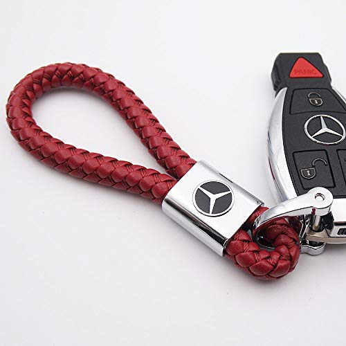 Llavero de coche con logotipo y correa de cuerda, de Fitracker, para Mercedes Benz, rosso