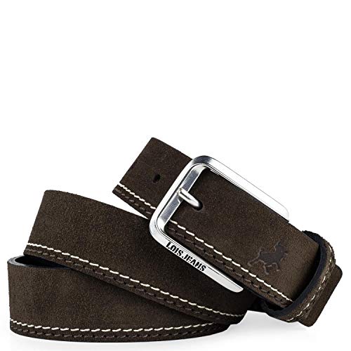 Lois - cinturón de cuero piel genuina flexible y duradero caja para original. marca troquelada ancho 40 mm 501012, Color Marron