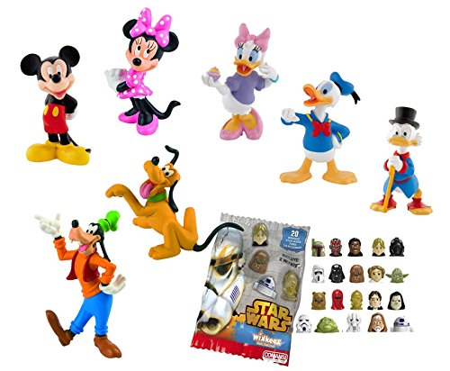 Lote 7 Figuras Bullyland Mickey y Sus Amigos - Mickey - Minnie - Donald - Daisy - Goofy - Pluto - Tío Gilito + Regalo