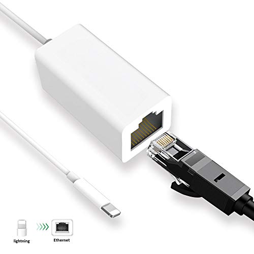 Luckind Alargamiento a RJ45 Ethernet Adaptador de red LAN con cable Convertidor compacto con dispositivos iOS
