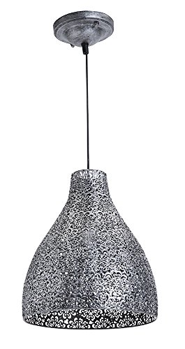 Lusiel Zephir, lámpara colgante de metal, 40 W, gris, diámetro 28 x altura 32 cm