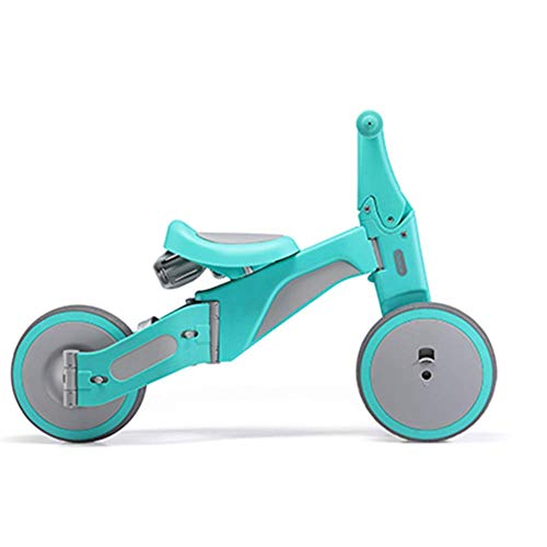 LZQBD Children's Fun/Bicicletas Triciclo de niños deformable Plegables 18-36 Mons 85-120cm, Azul (Color : Blue)