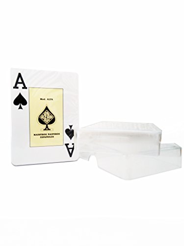Maestros Naiperos- Alfa baraja Poker, Jumbo, 55, Cartas, Estuche de plástico, Calidad Gran Casino, Color Azul y Rojo (envío Aleatorio) (130003092)