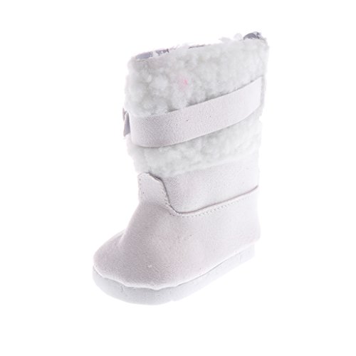 MagiDeal Adorable Zapatos Botas de Nieve de Cremallera de Moda de Bowknot para 18 Pulgadas Americanas Chicas Dolls - Blanco