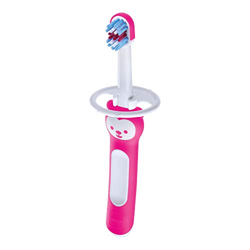 Mam Baby'S Brush - Cepillo de dientes con anillo de seguridad, 6 meses, rosa