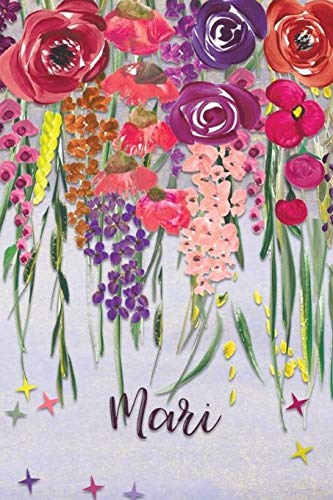 Mari: Personalized Lined Journal - Colorful Floral Waterfall (Customized Name Gifts)