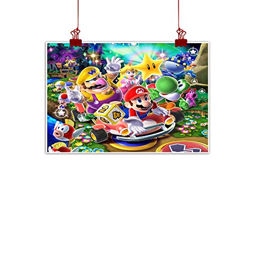 Mario Super Smash Bros Ultimate - Pintura al óleo impresa para decoración de sala de estar, Mario y Wario, sin marco, 40,6 x 30,4 cm