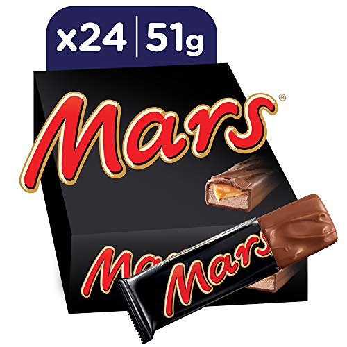 Mars Chocolatina de Deliciosa Crema de Turrón y Caramelo Recubiertos Del Más Fino Chocolate con Leche 50 g - Pack de 24