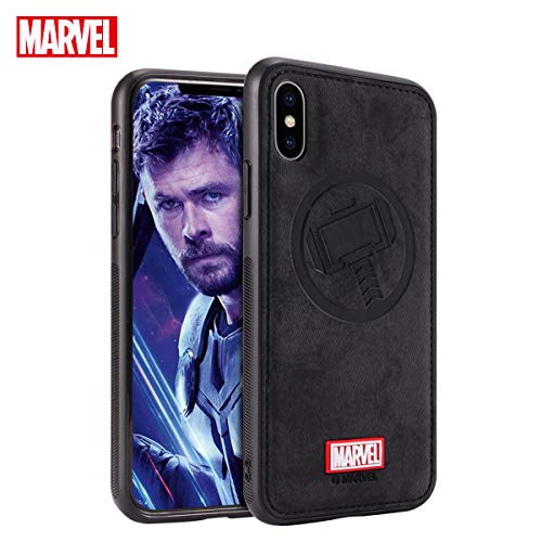 Marvel Avengers - Funda para iPhone XS y iPhone X 5.8", Thor (Black, Negro)