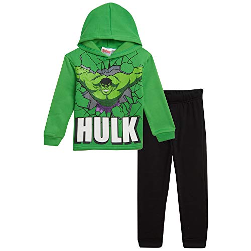 Marvel The Incredible Hulk Toddler Boys Hooded Pant Set Green/Black 4T